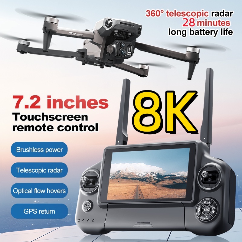 Drone Rc Gps - Квадрокоптер 8K с 3-осевым подвесом, бесщеточным